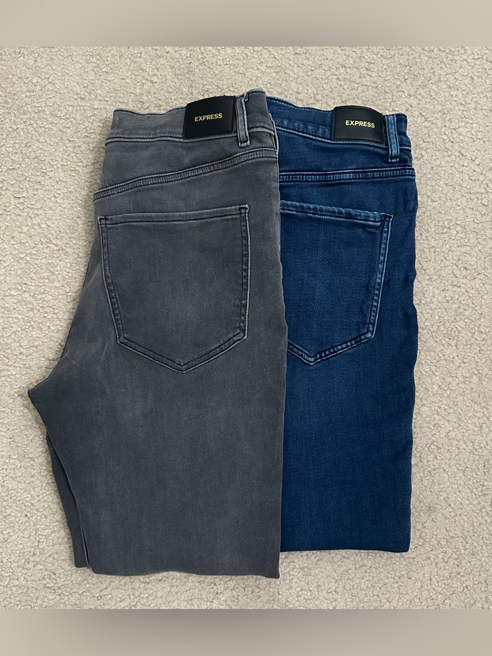 Bundle of 2 Express Jeans Size 10 — Charcoal Gray & Dark Blue